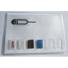 SIM Card Holder for 6 Nano size sim cards + Iphone Pin Tool SIM Card Holder for 6 Nano size sim cards + Iphone Pin Tool
