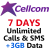 7 Days Unlimited Calls & SMS + 3GB DATA  + $25.00 