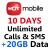 10 Days Unlimited Calls & SMS + 20GB DATA  + $25.00 