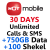 30 Day Unlimited Calls & SMS + 100₪ + 750GB  + $60.00 