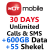 30 Day Unlimited Calls & SMS + 55₪ + 600GB  + $52.00 